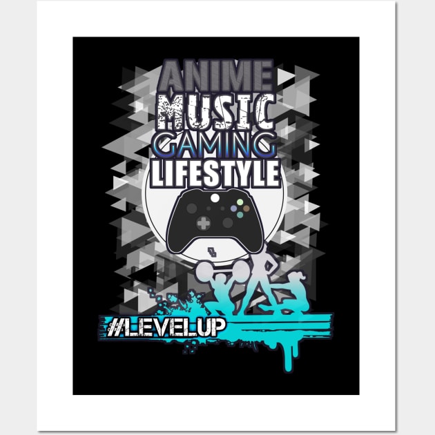 Anime Gamer Quote Design Wall Art by MaystarUniverse